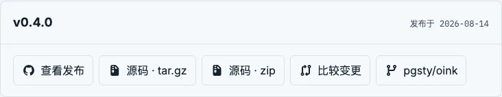 发布卡片：版本号、发布日期与资产按钮